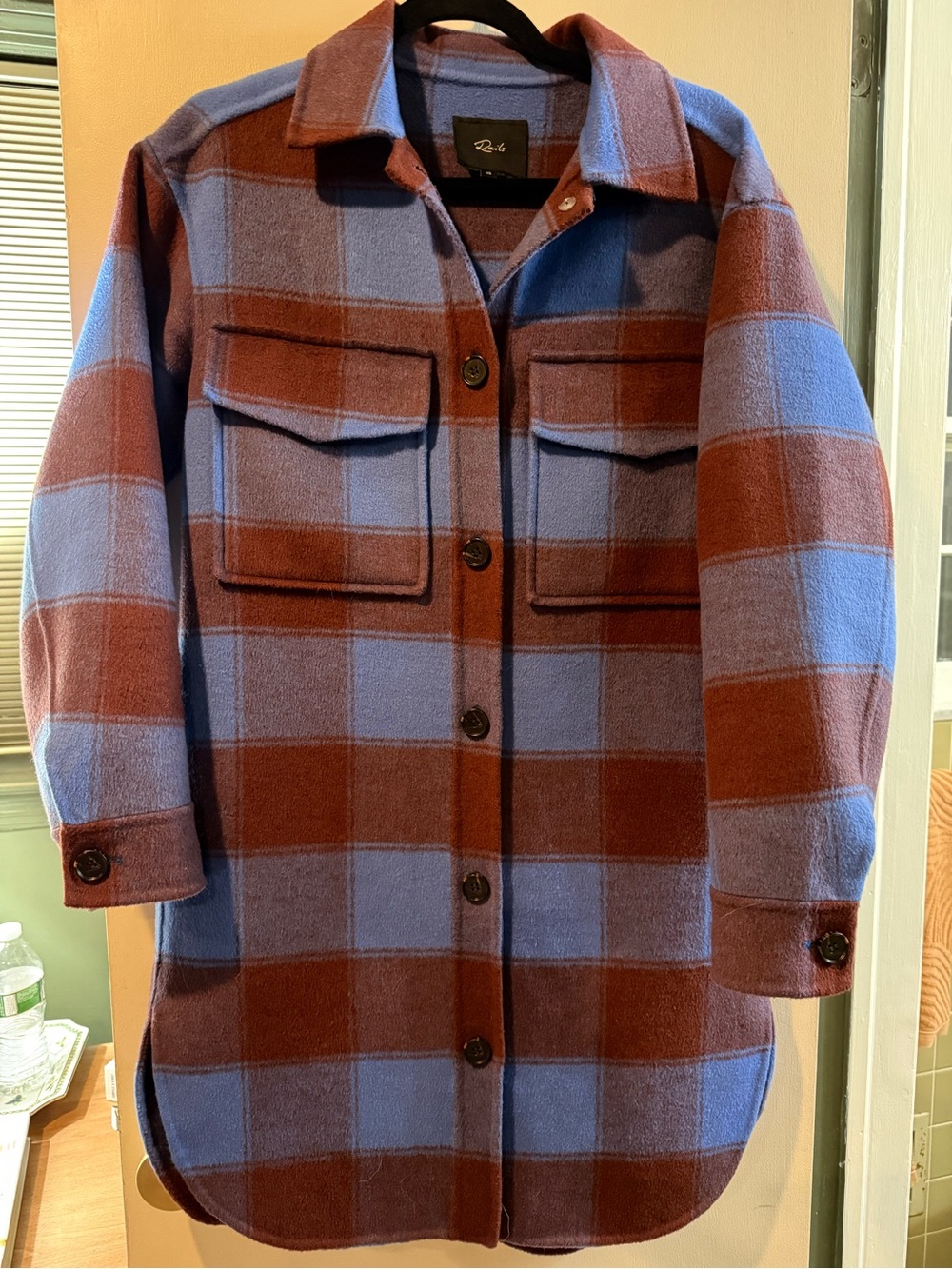Rails Jaro Coat- Blue and Brown Plaid Wool Shacket